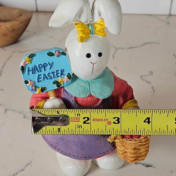 Whimsical Springtime Easter Bunny Figurines Set Happy Easter Decor Spring Garden - Picture 10 of 11